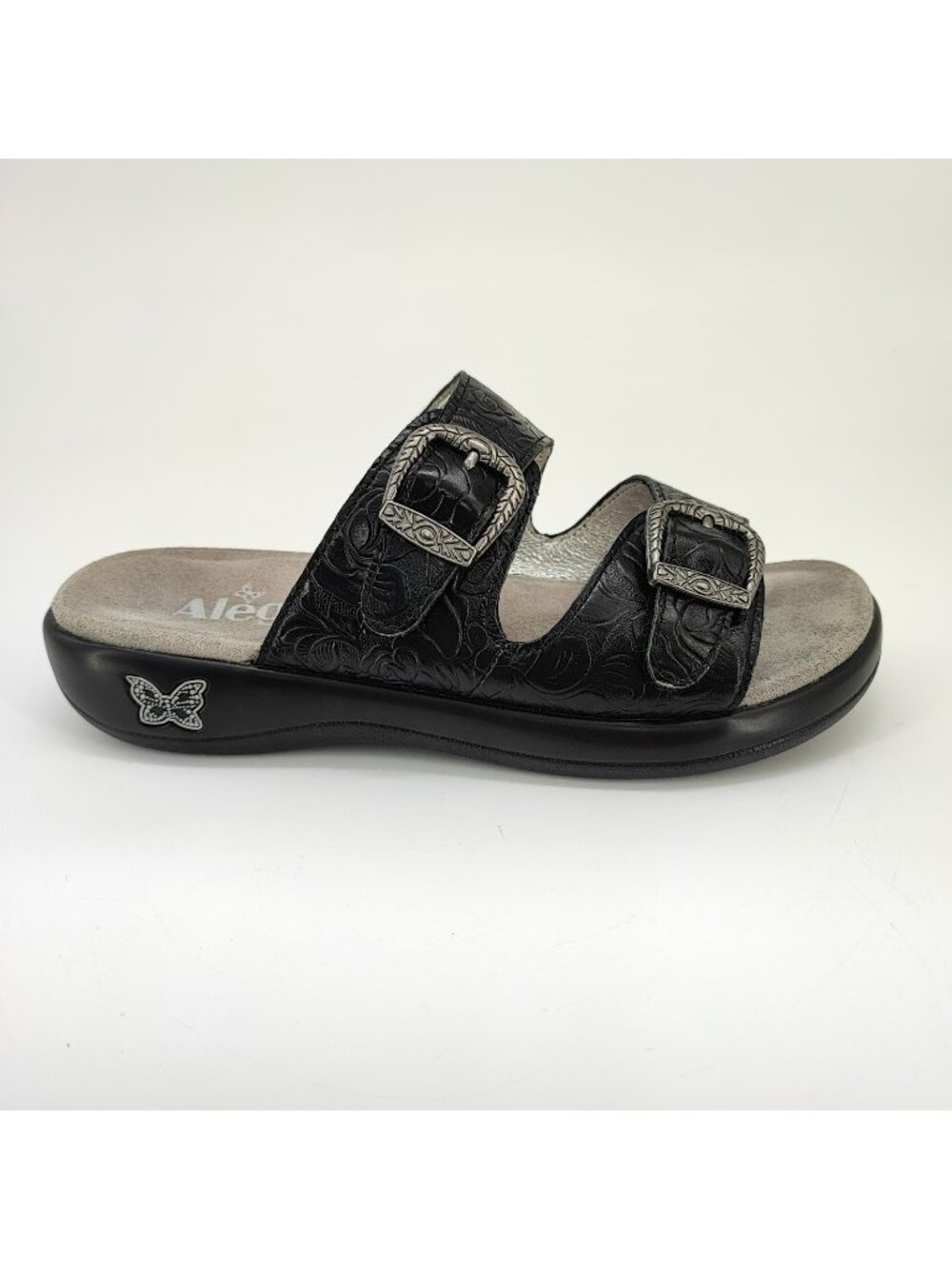 Alegria Jade Women's Size 7 US Sandals Cowgirl Tar Black Leather Slip On JAD-871
